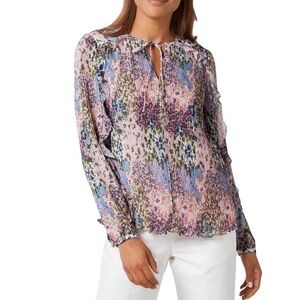 Ted Baker Pink floral Ditsy print Kaylahn Woven pleated Top 5/12